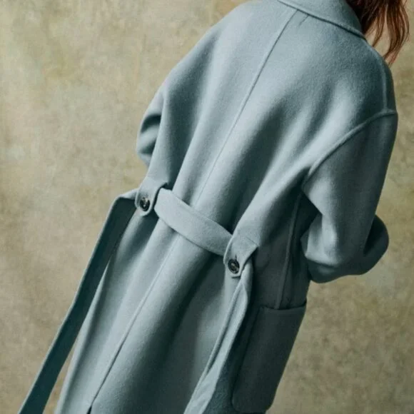 Sézane NWT Mederick Coat in Vintage Blue Size 42/US 10 - Picture 5 of 7